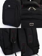 Рюкзак молодёжный на молниях, 2 отдела, 4 кармана, размер 30×15×47 см, чёрный/синий - Фото 4