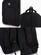 Рюкзак молодёжный, 2 отдела на молнии, 4 кармана, 37×17×54 см, чёрный - Фото 7