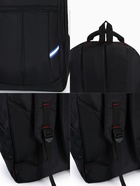 Рюкзак молодёжный на молниях, со светоотражающими элементами, 2 отдела на молнии, 4 кармана, размер 37×17×54 см, чёрный/синий - Фото 6