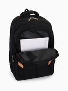 Рюкзак молодёжный, со светоотражающими элементами, 2 отдела на молнии, 4 кармана, 37×17×54 см, чёрный - Фото 4