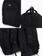 Рюкзак молодёжный на молниях, с чёрной полоской, 2 отдела на молнии, 4 кармана, размер 37×17×54 см, чёрный - Фото 6