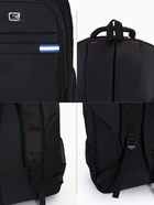 Рюкзак молодёжный на молниях, со горизонтальными светоотражающими элементами, 2 отдела на молнии, 4 кармана, размер 37×17×54 см, чёрный/синий - Фото 6