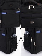 Рюкзак молодёжный на молниях, со горизонтальными светоотражающими элементами, 2 отдела на молнии, 4 кармана, размер 37×17×54 см, чёрный/синий - Фото 3