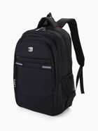 Рюкзак молодёжный на молниях, со горизонтальными светоотражающими элементами, 2 отдела на молнии, 4 кармана, размер 37×17×54 см, чёрный/чёрный - Фото 9