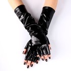 Карнавальный аксессуар-перчатки без пальцев, цвет чёрный - Фото 2
