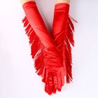 Карнавальный аксессуар-перчатки с бахромой, цвет красный - Фото 2