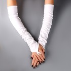 Карнавальный аксессуар перчатки-нарукавники, цвет белый - Фото 2