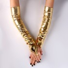 Карнавальный аксессуар перчатки-нарукавники, цвет золото - Фото 2