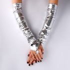 Карнавальный аксессуар перчатки-нарукавники, цвет серебро - Фото 2