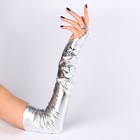 Карнавальный аксессуар перчатки-нарукавники, цвет серебро - Фото 3