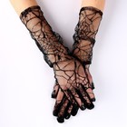 Карнавальный аксессуар-перчатки, цвет чёрный, паутина - Фото 2