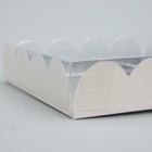 Коробка для печенья, кондитерская упаковка с PVC крышкой, «Серебристая», 13 х 13 х 3 см 9896417