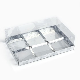 Коробка для для муссовых пирожных «Серебристая», 27 х 17.8 х 6.5 см, Новый год