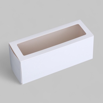 Коробка под рулет с окном, белая 27.5×11×10 см