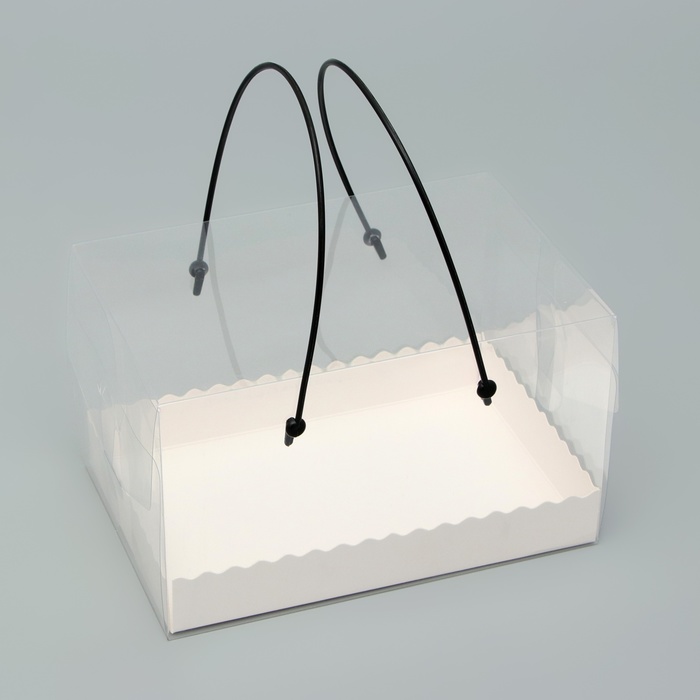 Коробка под рулет с ручками, белая 16.5×11×10 см Кондитерская упаковка - Фото 1