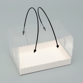 Коробка под рулет с ручками, белая 16.5?11?10 см Кондитерская упаковка (комплект 2 шт)