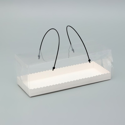 Коробка под рулет с ручками, белая 27.5×11×10 см