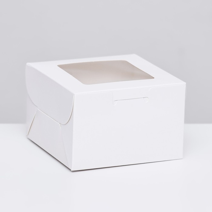 Коробка для десерта, белая, 10 х 10 х 6,5 см - Фото 1