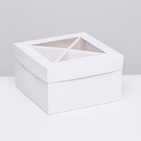 Коробка под пироженое, белая, 17 х 17 х 10 см