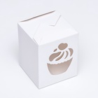 Коробка под пирожное, белая, 9×9×11 см - Фото 3