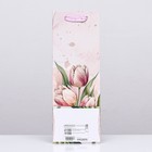 Пакет ламинированный под бутылку "Тюльпаны",13 х 36 х 10 см - Фото 2