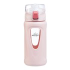 Бутылка для воды, 400 мл, 19.5 х 7 х 5.2 см, стеклянная, розовая - фото 320714943