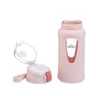 Бутылка для воды, 400 мл, 19.5×7×5.2 см, стеклянная, розовая - Фото 3