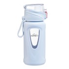 Бутылка для воды, 400 мл, 19.5×7×5.2 см, стеклянная, голубая - Фото 2