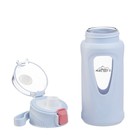 Бутылка для воды, 400 мл, 19.5×7×5.2 см, стеклянная, голубая - Фото 3