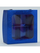 Коробка для конфет, кондитерская упаковка, 4 ячейки, «Синие звёздочки», 10.5?10.5?3.5 см (комплект 5 шт) - фото 24552701