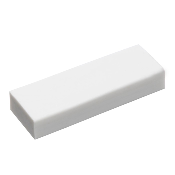 Ластик прямоугольный белый в пластиковом выдвижном держателе+запасной ластик МИКС в блистере