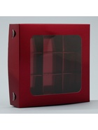 Коробка для конфет «Бордовая», 14.7 х 14.7 х 3.5 см (5 шт) - фото 806752098