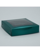 Коробка для конфет, кондитерская упаковка, 9 ячеек, «Изумрудная», 14.7?14.7?3.5 см (комплект 5 шт) - фото 24552710