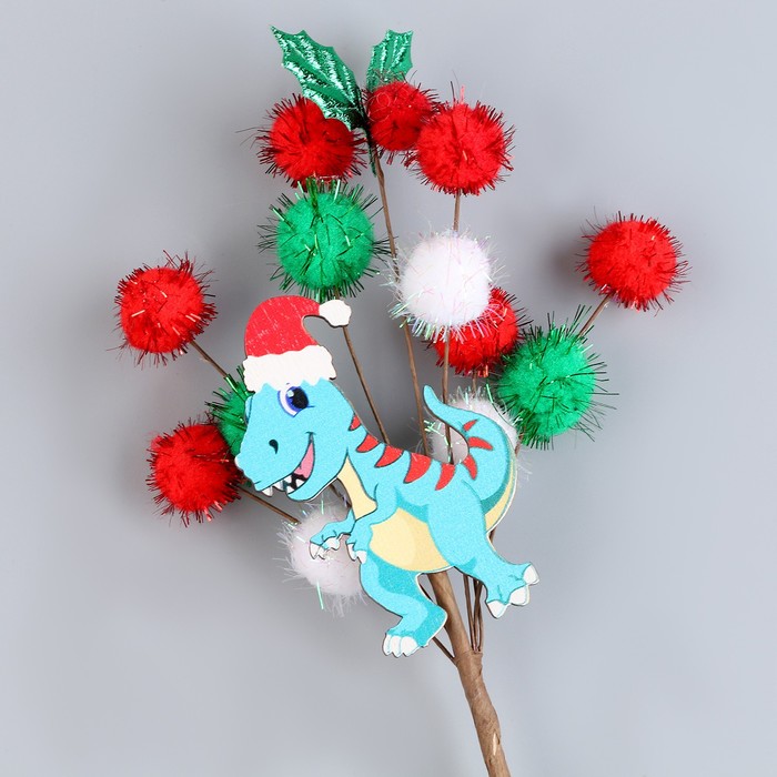 Деревянный декор на палочке «Новогодние дракончики» 40 × 12 × 1,5 см, МИКС
