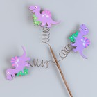 Деревянный декор на палочке «Динозаврик с ёлкой» 40 × 15 × 1,5 см - Фото 4
