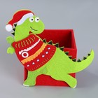 Карандашница «Новогодний динозавр/дракон» 13 × 15 × 7 см, МИКС - фото 23235298