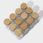 Набор стеклянных баночек для специй с деревянной крышкой BellaTenero «Эко», 120 мл, 4×11 см, 12 шт - Фото 3