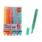 Набор маркеров-тестовыделителей 6 штук, 6 цветов, Пастель - Фото 5