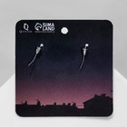 Серьги акриловые «Мишка» в блёстках, цвет радужно-жёлтый в серебре - Фото 4