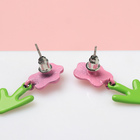 Серьги с эмалью «Цветы», цветные - Фото 3