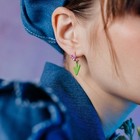 Серьги с эмалью «Цветы», цветные - Фото 2