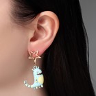 Серьги ассорти «Динозавр» SMILE, цветные в золоте - Фото 2