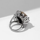 Кольцо «Изыск» овал янтарный, цвет коричнево-чёрный в серебре, безразмерное - фото 7868135