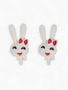 Серьги-клипсы детские «Выбражулька» зайчики, белые - Фото 2