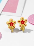 Серьги-клипсы детские «Выбражулька» цветочки, красно-жёлтые - фото 57989484