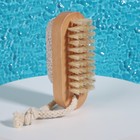 Пемза для педикюра с щёткой, с подвесом, натуральная щетина, 9.5×4 см, в коробке, бежевая - Фото 4