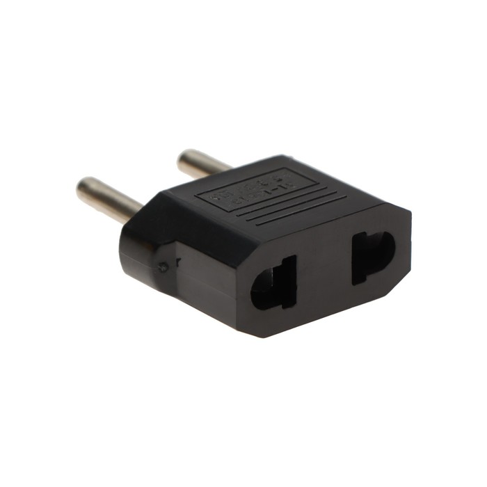 Переходник плоский, 6 А, 220 В, чёрный, 1 шт. - Фото 1