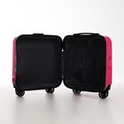 Чемодан детский 28 л (S), отдел на молнии, 4 колеса, розовый - Фото 8