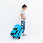 Чемодан малый 20" на молнии, 4 колеса, цвет голубой - фото 24099064