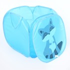 Корзина для хранения игрушек «Енотик» с крышкой, 45 х 45 х 43 см, синяя - фото 8999348